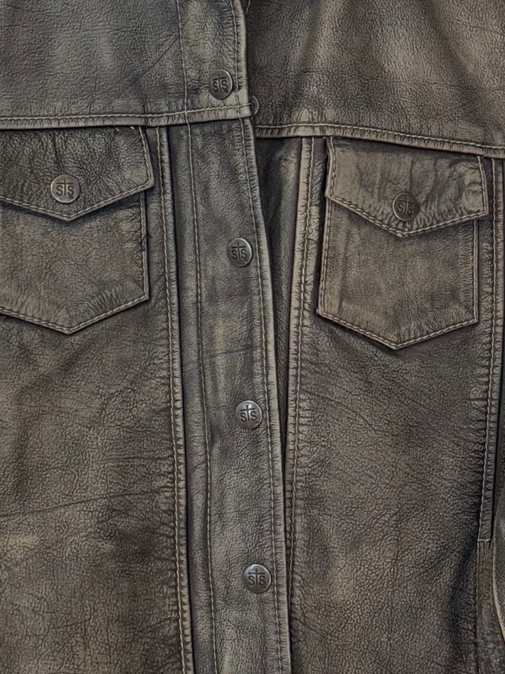 STS grey leather jacket - Picture 2 of 6